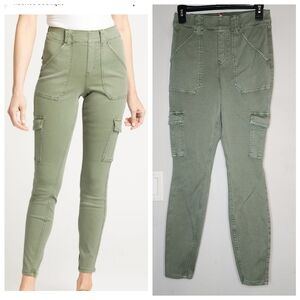 Spanx Stretch Twill Ankle Cargo Pullon Pant Soft Sage Green Size Medium